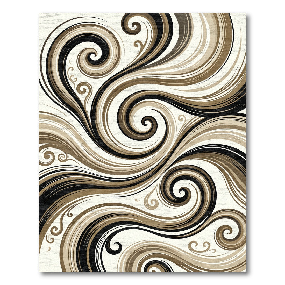 Bold Earth Tone Swirl Composition Rug