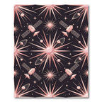 Rose Gold Space Satellite Starburst Rug