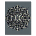 Charcoal Gray Floral Symmetry Medallion Rug