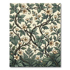 William Morris Cream Botanical Floral Vine Rug