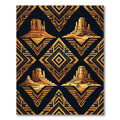 Golden Desert Mesa Geometric Art Deco Rug