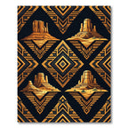 Golden Desert Mesa Geometric Art Deco Rug