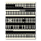 Monochrome Minimalist Geometric Railway Stripe Rug