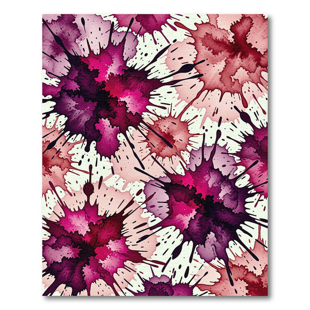 Vibrant Magenta Ink Splatter Abstract Rug