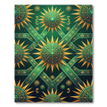 Emerald Sunburst Geometric Mandala Rug