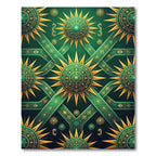 Emerald Sunburst Geometric Mandala Rug