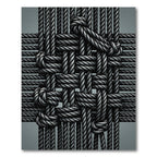 Gray Rope Weave Knotted Pattern Rug