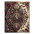 Victorian Red Cherub Heart Scroll Rug