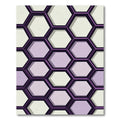 Modern Purple and Cream Hexagon Geometric Rug