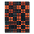 Rustic Burnt Orange Black Plaid Check Rug