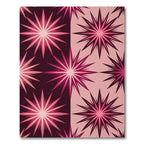 Geometric Burgundy and Pink Starry Burst Rug