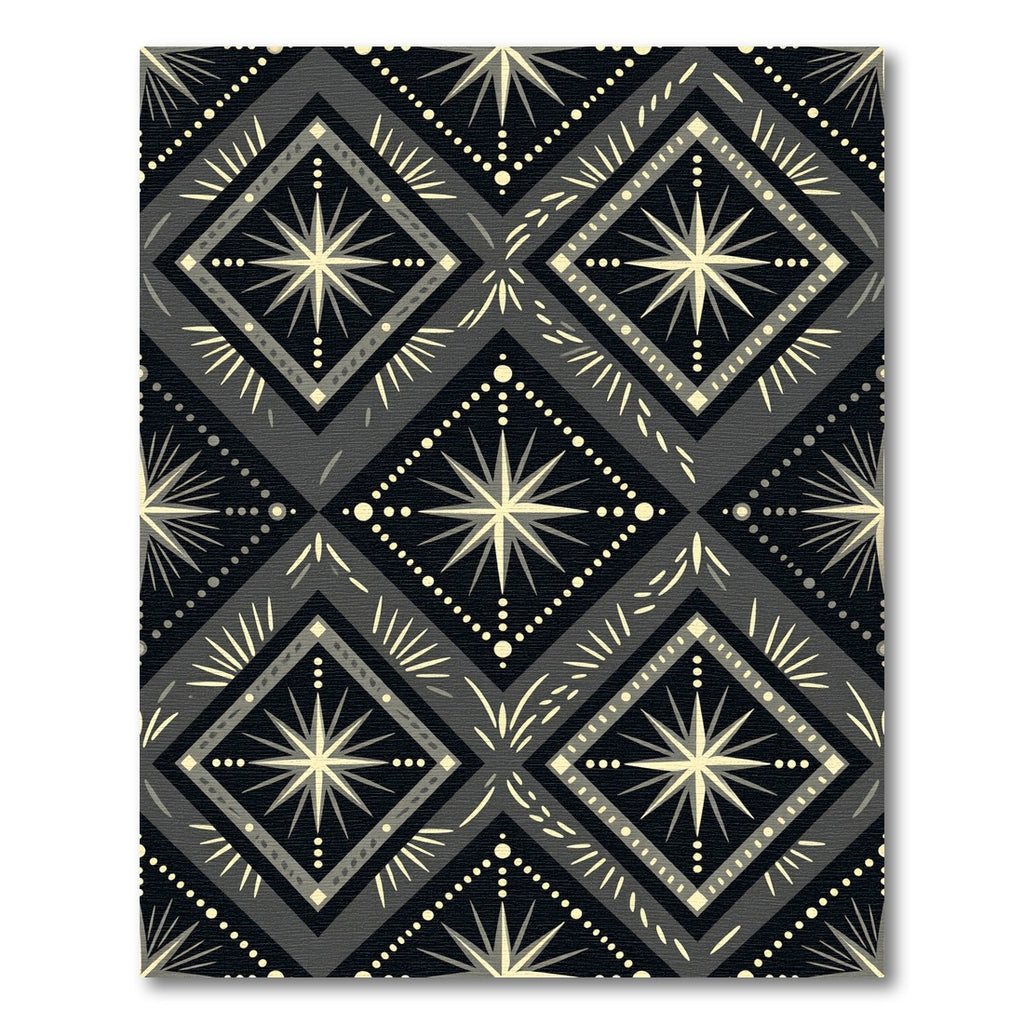Monochromatic Diamond Starburst Geometric Rug