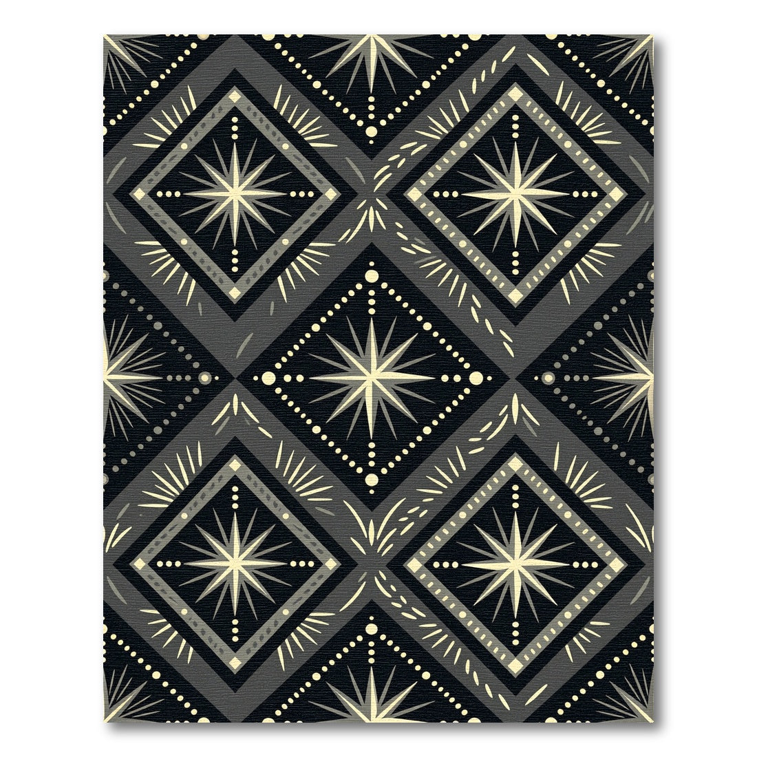 Monochromatic Diamond Starburst Geometric Rug