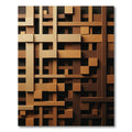 Brown Intersecting Geometric Blocks Rug