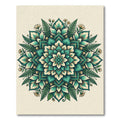Emerald Teal Floral Mandala Bloom Rug