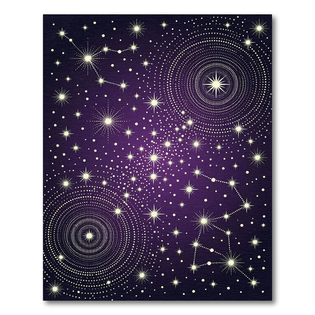 Cosmic Deep Purple Starry Night Rug