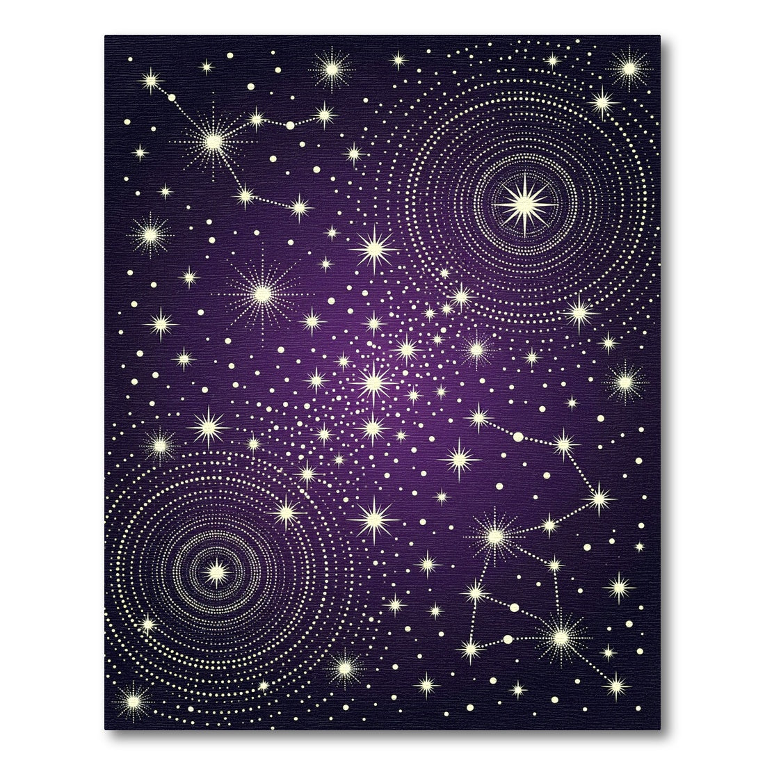 Cosmic Deep Purple Starry Night Rug