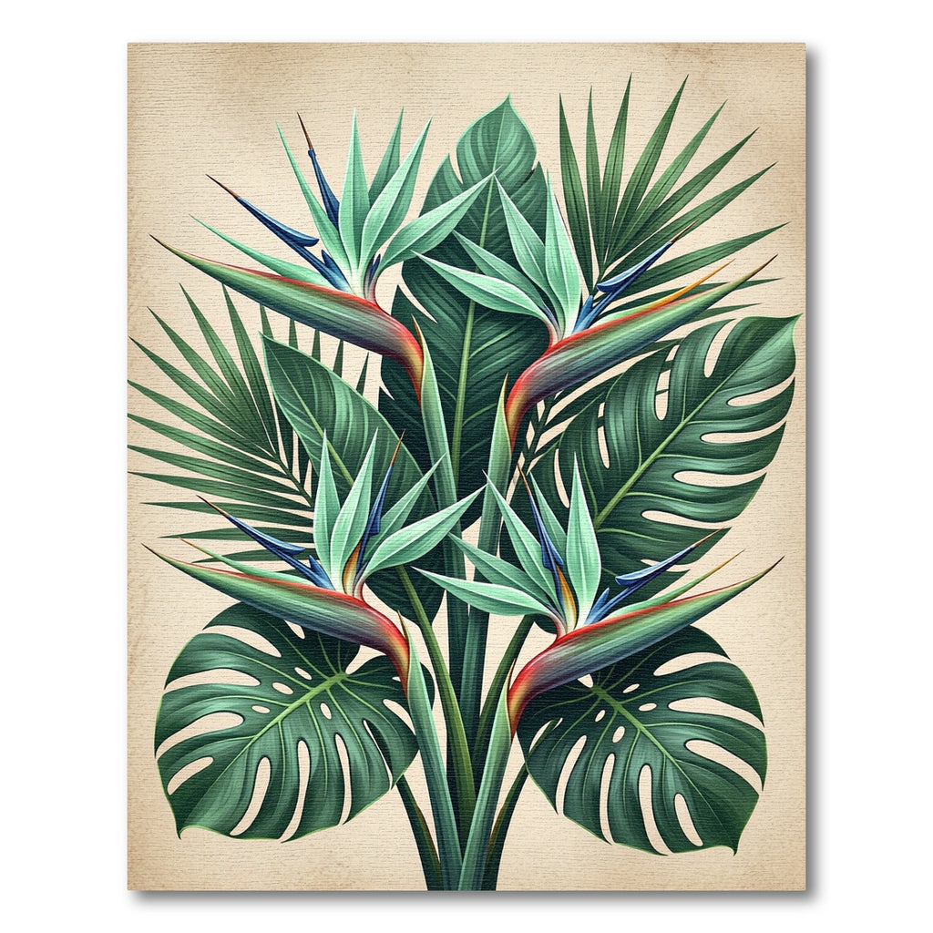 Lush Green Tropical Bird Paradise Rug