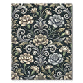 Dark Floral Damask with Creamy Accents Rug
