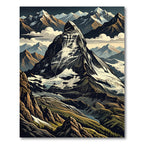 Majestic Mountain Range Scenic Landscape Rug