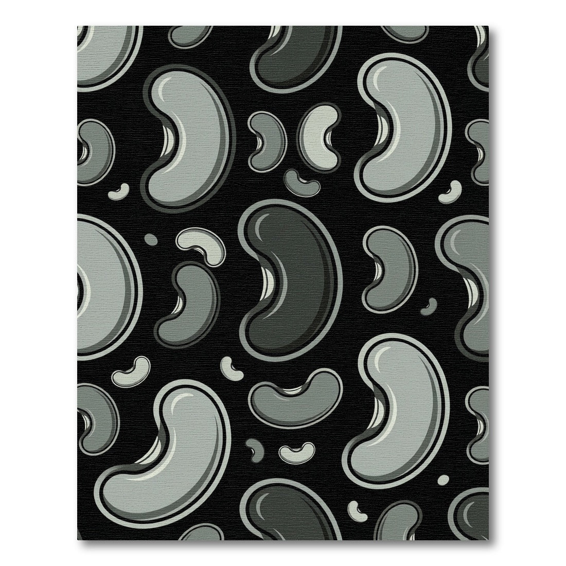 Gray Bean Scatter Art Rug