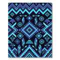 Electric Blue Geometric Tribal Diamond Rug