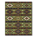 Olive Green Boho Eye Diamond Lightning Rug