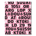 Bold Pink Typographic Collage Rug