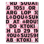 Bold Pink Typographic Collage Rug