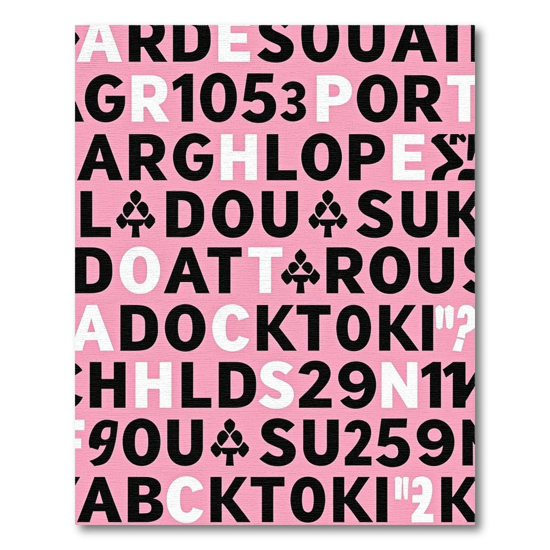 Bold Pink Typographic Collage Rug