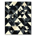 Monochrome Geometric Jigsaw Triangle Abstract Rug
