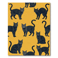 Black Cats Yellow Background Repeating Arrangement Rug