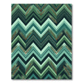 Deep Teal Chevron Pine Sprig Rug