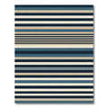 Coastal Blue Beige Wide Stripe Rug