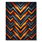 Geometric Chevron Orange and Charcoal Rug