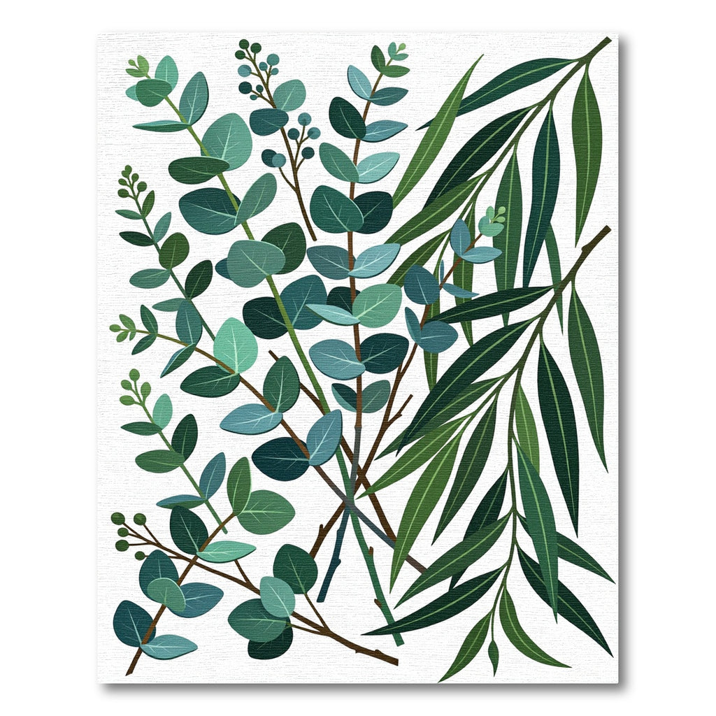 Eucalyptus Leaves Botanical Arrangement Rug