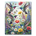 Vibrant Hummingbird and Wildflower Meadow Rug
