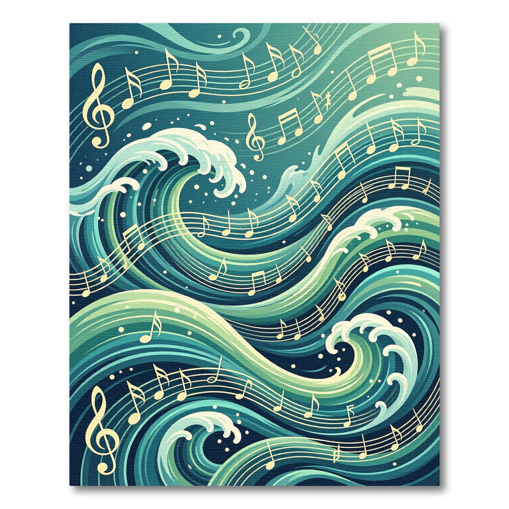 Ocean Melodies Notes Waves Rug