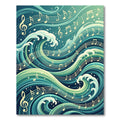 Ocean Melodies Notes Waves Rug