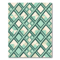 Sage Geometric Interlocking Grid Lattice Rug