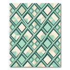 Sage Geometric Interlocking Grid Lattice Rug