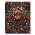 Crimson Gold Floral Art Nouveau Rug