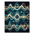 Luminous Neon Wave Oscillating Soundscape Rug