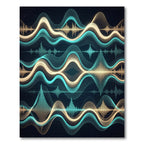 Luminous Neon Wave Oscillating Soundscape Rug