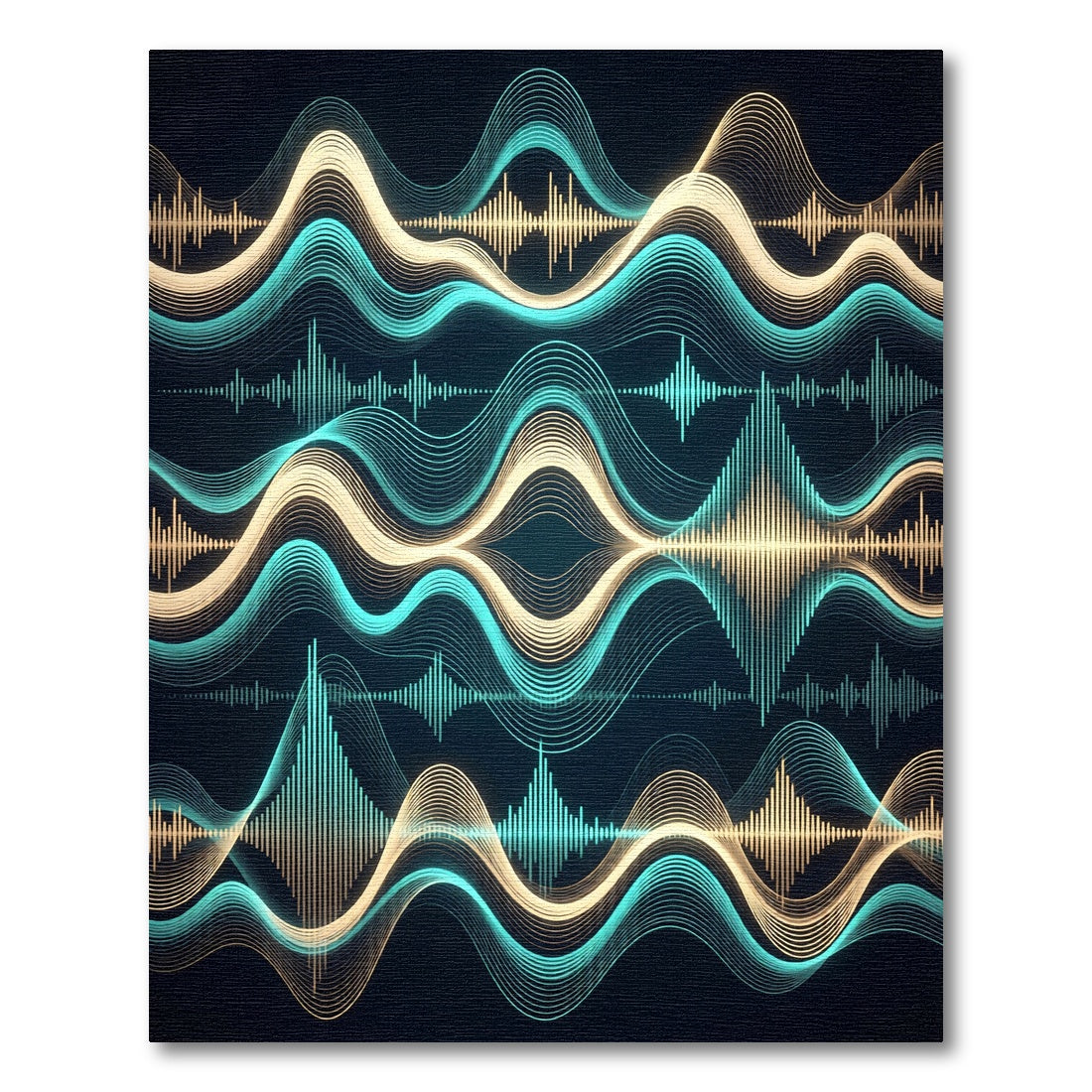 Luminous Neon Wave Oscillating Soundscape Rug