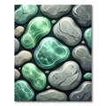 Emerald Pebbles Abstract Composition Rug