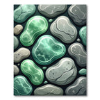 Emerald Pebbles Abstract Composition Rug