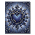 Ornate Gothic Blue Heart Filigree Rug