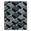 Monochromatic Geometric Grid Industrial Cube Rug