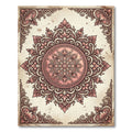 Vintage Rose Gold Ornate Filigree Medallion Rug